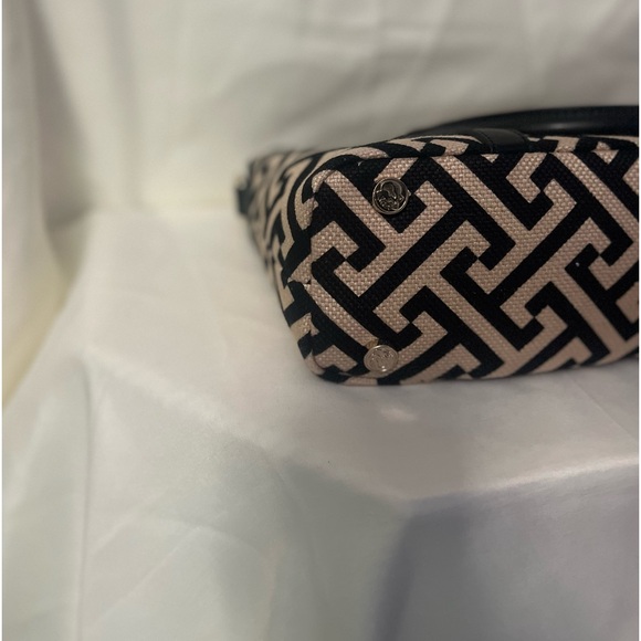 Spartina 449 Callahan Satchel Crossbody EUC Leather And Linen - Picture 7 of 14